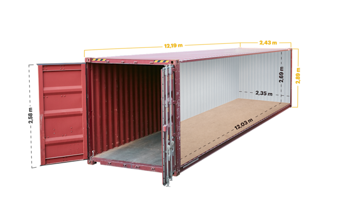 Porte double High Cube de 40 pieds