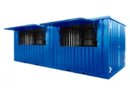 Conteneur Bar Démontable 6×2 mètres XL Bleu RAL 5015