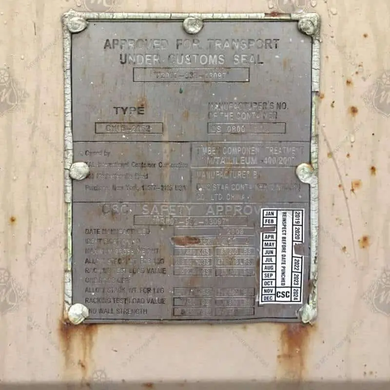 Conteneur maritime de 20 pieds