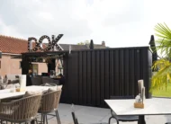 Conteneur Bar Démontable 6×2 mètres XL Bleu RAL 5015